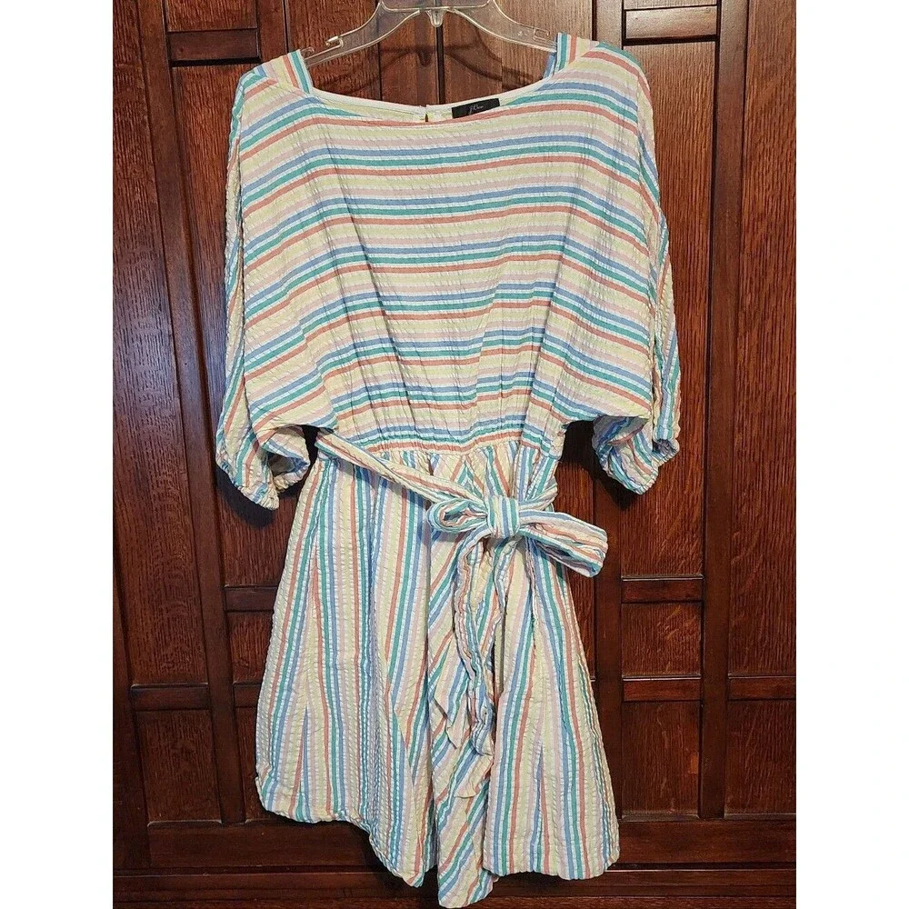 J. Crew Rainbow Seersucker Dress, XS